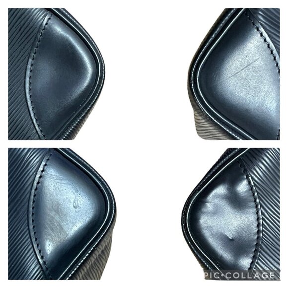 LOUIS VUITTON Segur MM Epi Segur MM Black Leather Shoulder Bag Satchel Silver LV - Picture 11 of 16